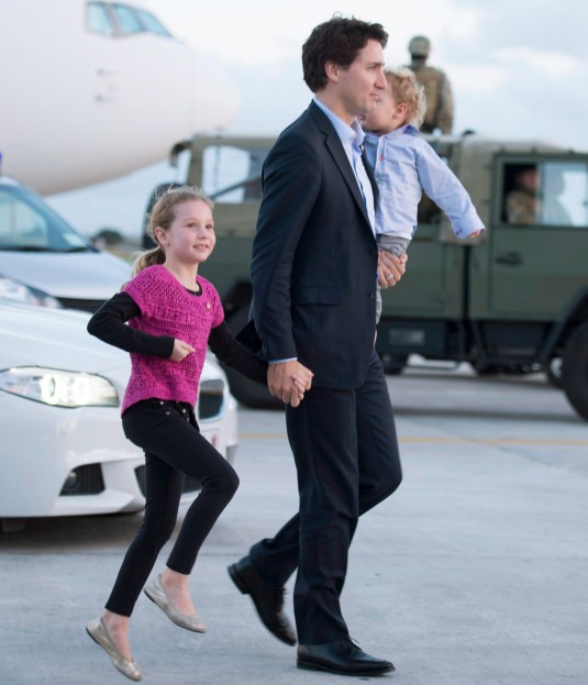 Justin Trudeau And Family Leaving Malta