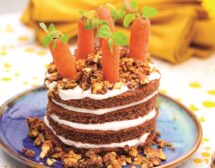 Торта с моркови и карамелизирани ядки